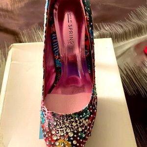 Call of Spring.multicolored high heels as 8